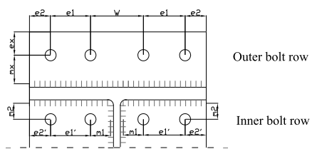 Bolt rows with 4 bolts